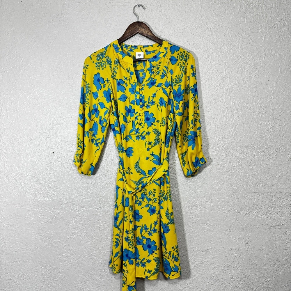 Cabi Floral Dress XS 5794 Tropical Belted Chiffon Resort Preppy Summer Cottage